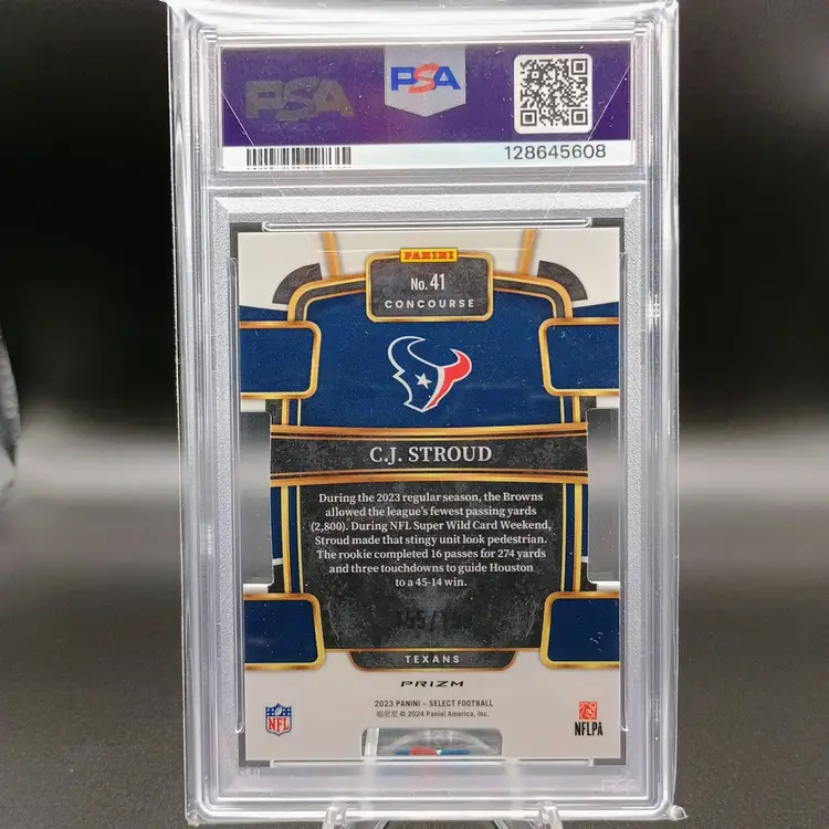 2023 Select CJ Stroud #41 Concourse Die-Cut White Prizm /199 PSA 9