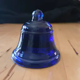 Vintage Glass Bell Cobalt Blue Paperweight 2.5"