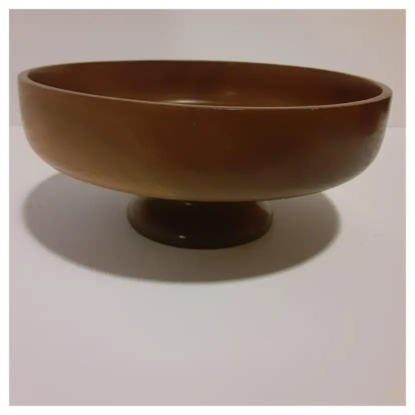 Round Wooden Footed Bowl by MB Knapp, Glen Haven Wisconsin, Aug. 1973