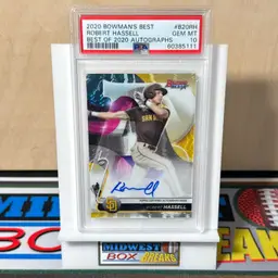 3 Robert Hassell (Padres/Nationals)  2020 Bowman’s Best Auto PSA 9