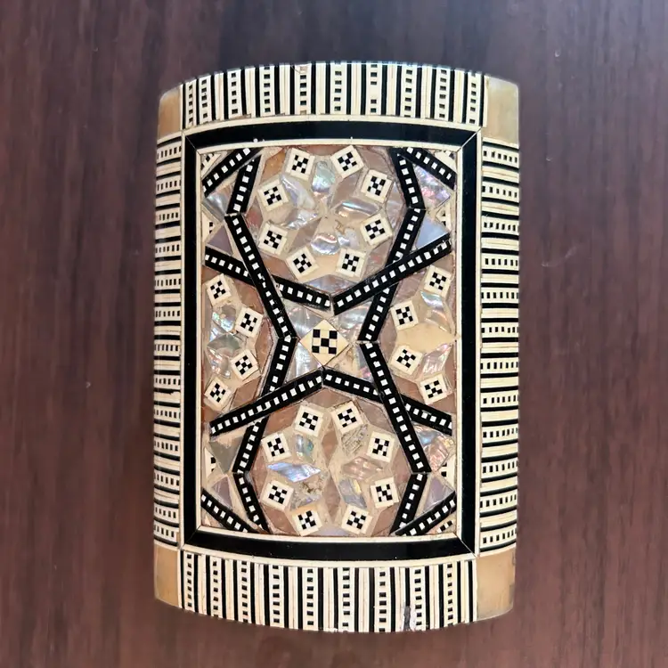 Egyptian Mother of Pearl Trinket Box Jewelry Box