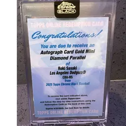 2025 Topps Chrome Black Roki Sasaki Auto Los Angeles Dodgers /50 Gold Mini Diamond