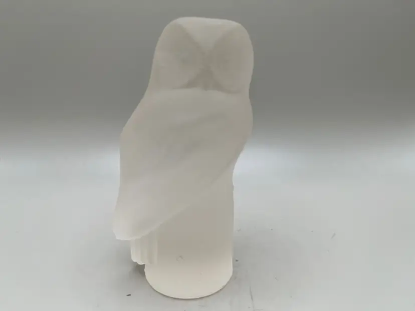 Vintage Frosted Glass Owl Paperweight