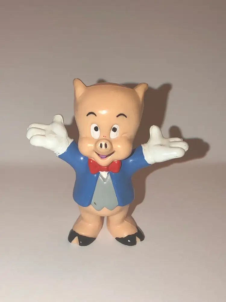 Warner Bros 1990 Applause Porky Pig WB Looney Toons Vintage Plastic Figurine