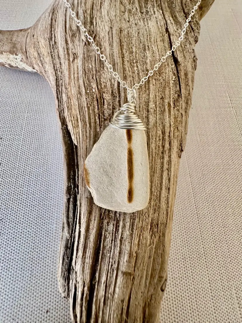 Fossil Stone Sterling Silver Necklace #92