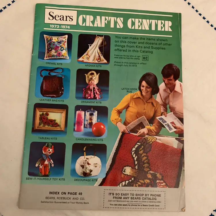 1973-74 Sears Craft Center Catalog Pattern Vintage Kits Craft