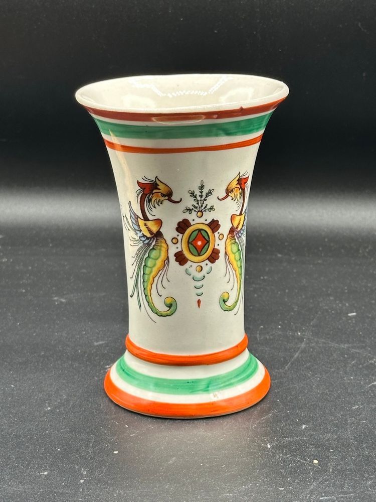 Vintage Bohemian Czech Vase Phoenix Dragon