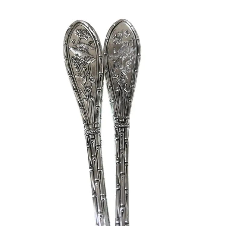 Audubon Silver Plate Salad Servers