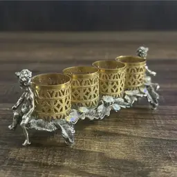 Vintage Hollywood Regency Ormolu Lipstick Holder Cherubs Filigree Vanity
