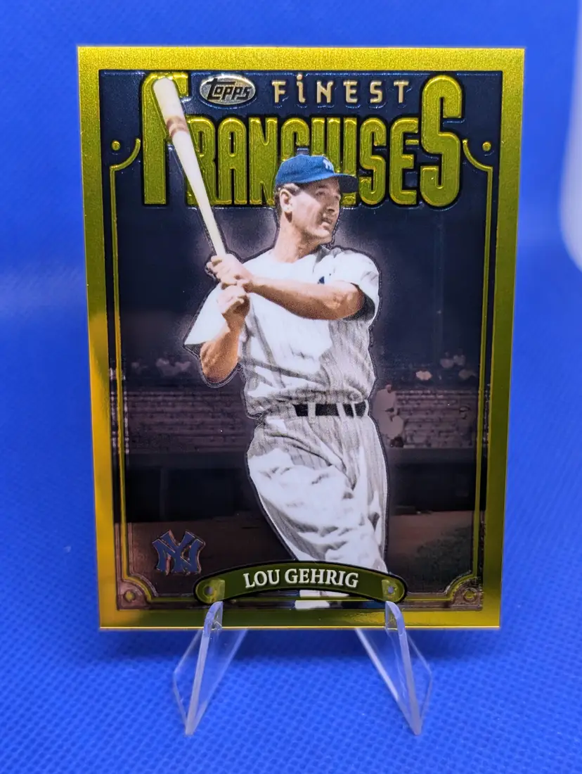 2023 Topps Finest Franchises Lou Gehrig Gold Refractor