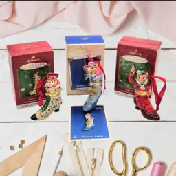 Vtg 2000, 2001 & 2002 Hallmark Keepsake Christmas Ornament Fashion Afoot Series