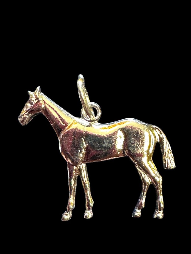 Vintage Sterling Silver Charm Pendant Horse 5/8” x 3/4” - Tested 3x