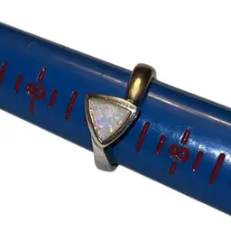 Sterling Size 7 Opal Inlaid Ring Stunning Fire!