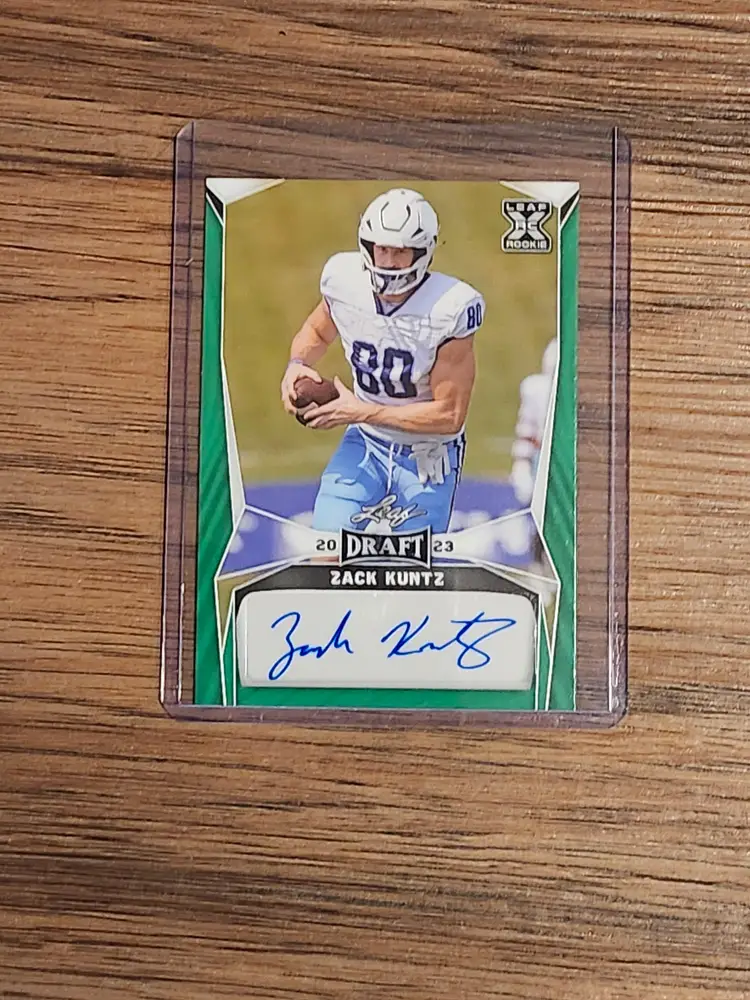 Zack Kuntz Signed Rookie Card, Green Variant - 2023 Leaf Football