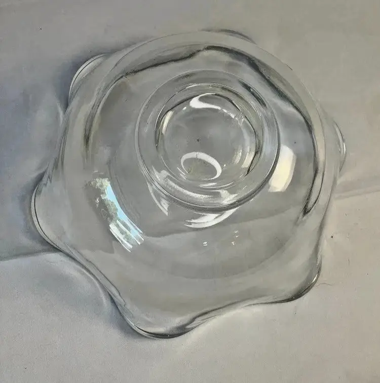 Indiana Glass Bowl Ruffled Fluted Edge Serving Bowl 10" VINTAGE