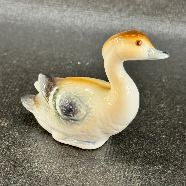 Vintage Miniature Bone China Duck Figurine