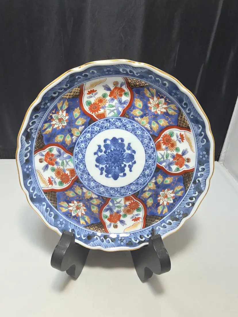 Takahashi Collections Japan Cobalt Imari Style Plate 6.75" Gold Accent (JQ)