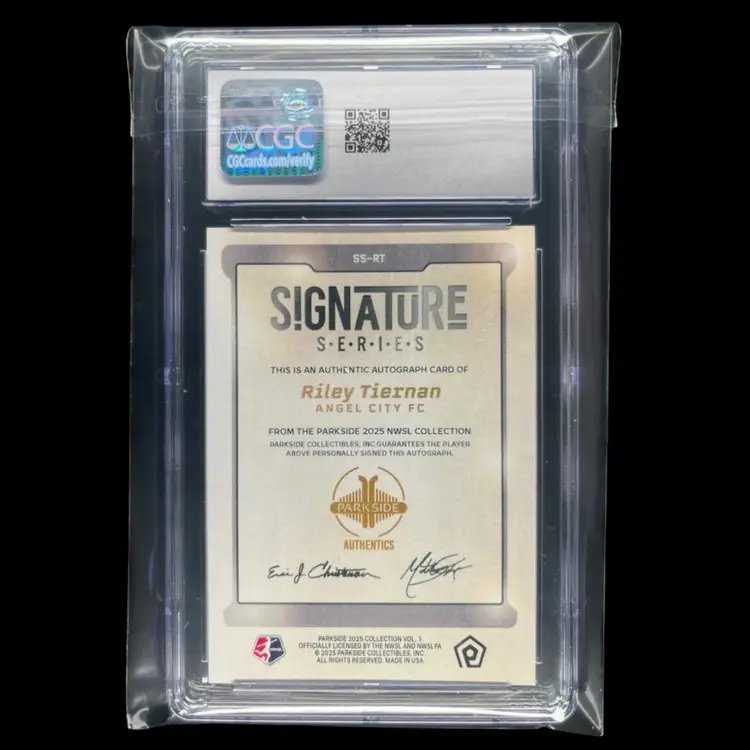 Riley Tiernan 2025 Parkside NWSL Signature Series Autograph /370 CGC 10 W/10 Auto Soccer Card