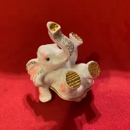 13. Metal Enamel Stoned Elephant Trinket Box
