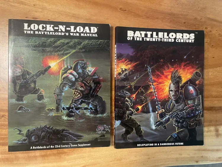 Battlelords Of The 23rd Century Lock-N-Load supplement RPG Book Lot of 2.