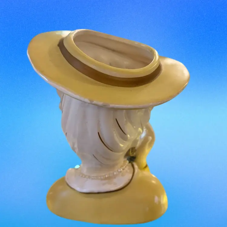 Tilso Lady Head Yellow Vase 1950s