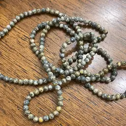 Long Green Small Bead Necklace 34”