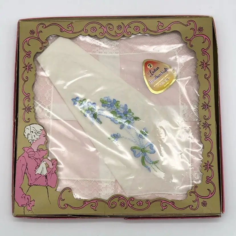 Ladies Handkerchief Pair In Original Box