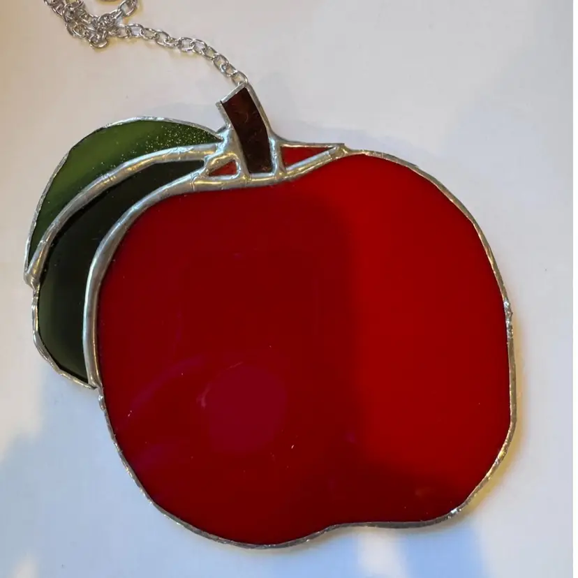 Vintage Stained Glass Apple