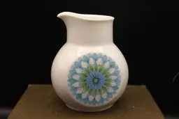 Noritake VTG Creamer Pattern Younger Image "Bahama 6922" Modern Blue Flower/Peacock Feather Design Design