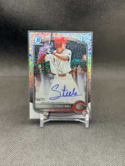 Steele Hall 2025 Bowman Draft Chrome 1st Bowman Sparkle Autograph /71