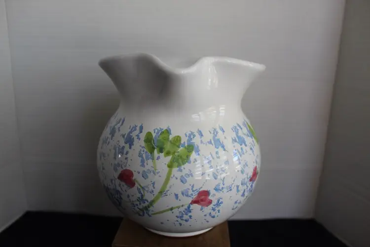 WILLIAMS SONOMA MADE IN ITALY POTTERY SPONGEWARE PITCHER 48 FL.OZ