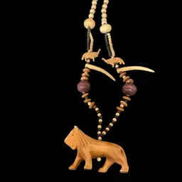 Vintage Hand-crafted African Tribal Wooden Necklace