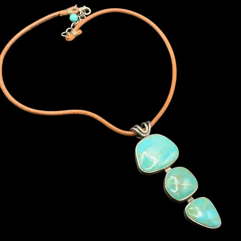 XL Sterling Barse Pendant W/ Leather necklace 3”Pendant  / 16” Necklace