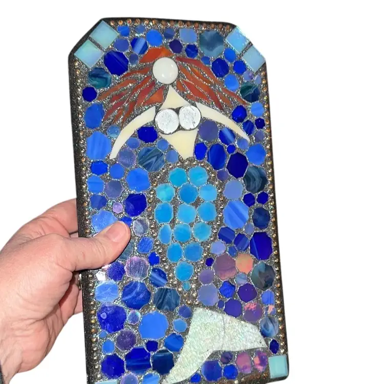 Handmade Mermaid Mosaic Mixed media  Folk Art Wall art 🖼️ Decor Glass