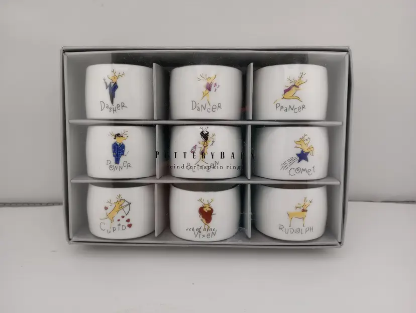 Pottery Barn reindeer napkin rings