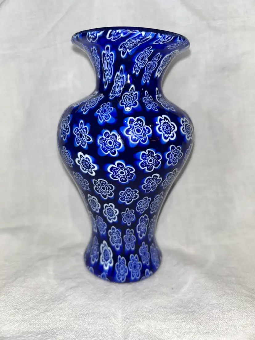 Galliano Ferro Murano Millefiori Art Glass Vase Unique And Rare With Sticker