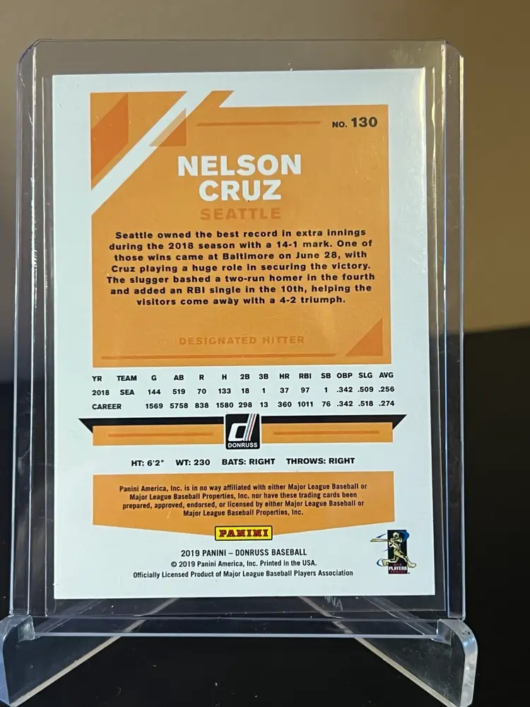 2019 Donruss Artist Proof Nelson Cruz Mariners 2/10