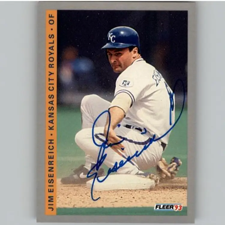 Jim Eisenreich Signed Kansas City Royals 1993 Fleer Baseball Card #617