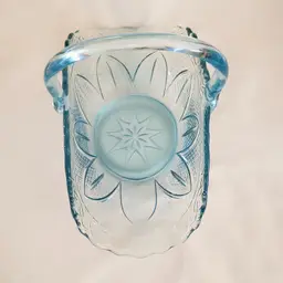 Glass Bridal Basket Princess House Collectible Fine Glassware Ice Blue Vintage