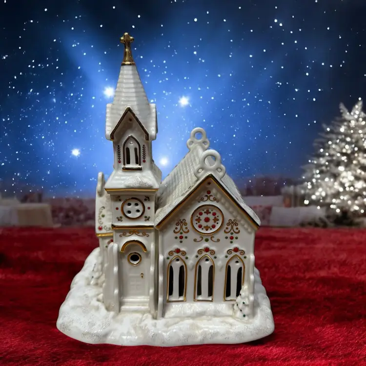 Department 56 Lenox Mistletoe Park Village Church - 2008 Village Treasures