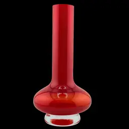 Red Waterford Marquise Crystal Glass Vase 9 X 4 1/2"