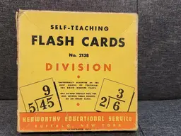 Vintage 1945 Division Flash Cards Set