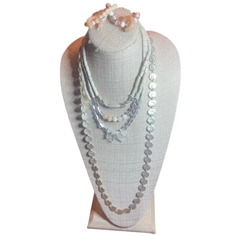 #40 - M. J. Carroll Necklace With Stones And Beads Lot