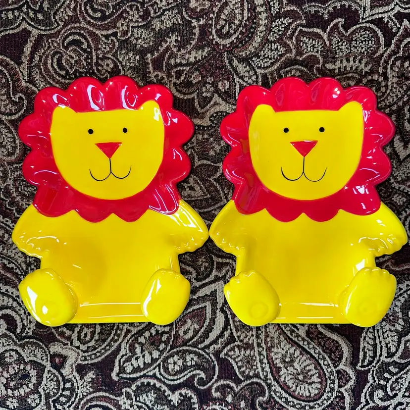 NOS Vintage 2005 Burton + Burton Ceramic Silly Circus Lion Trinket Serving Dish