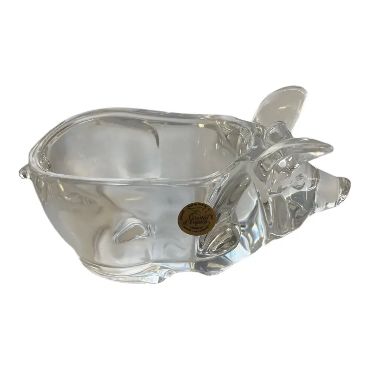 Vintage Cristal d’Arques Cochon Pig Crystal Dish – 24% Lead Crystal