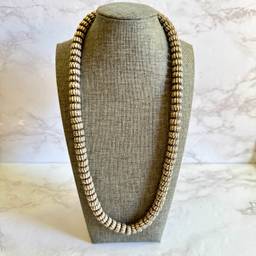 Beaded Sterling Silver Necklace - Bold Textured Design