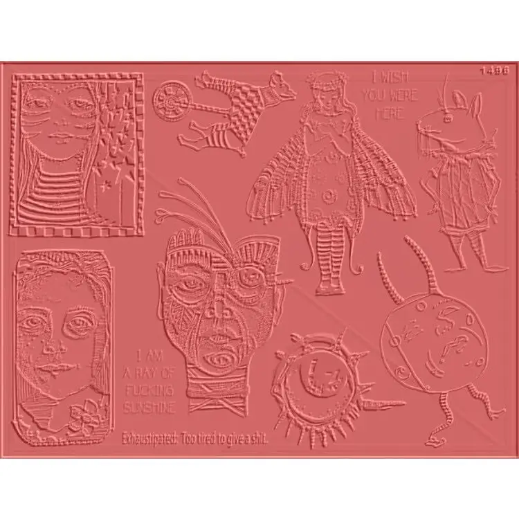 Whimsical Art Girls Collection - Unmounted Rubber Stamp Sheet -For Mixed Media, Junk Journals, Card Making, Crafts