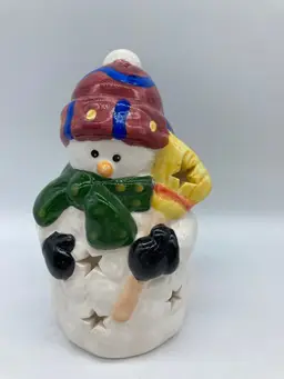 Ceramic Snowman Tea Light Holder #2