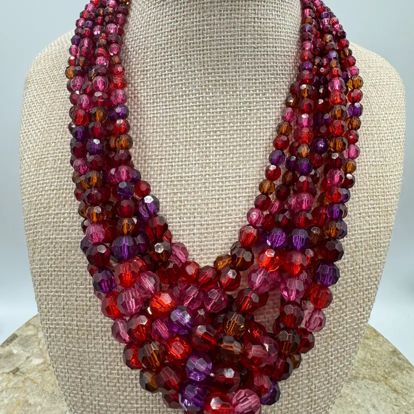 Vintage Avon Multi Colored Beaded Necklace