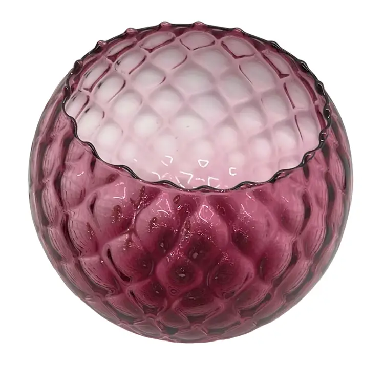MURANO GLASS ITALY QUILTED DIAMOND CRANBERRY GLASS GLOBE LAMP SHADE 1940’s